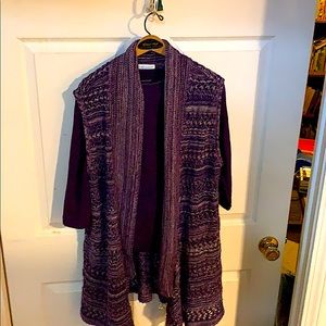 Christopher and Banks vest and perfect 3/4 tee.